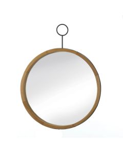 EVA ROUND WOOD MIRROR WITH HOOK